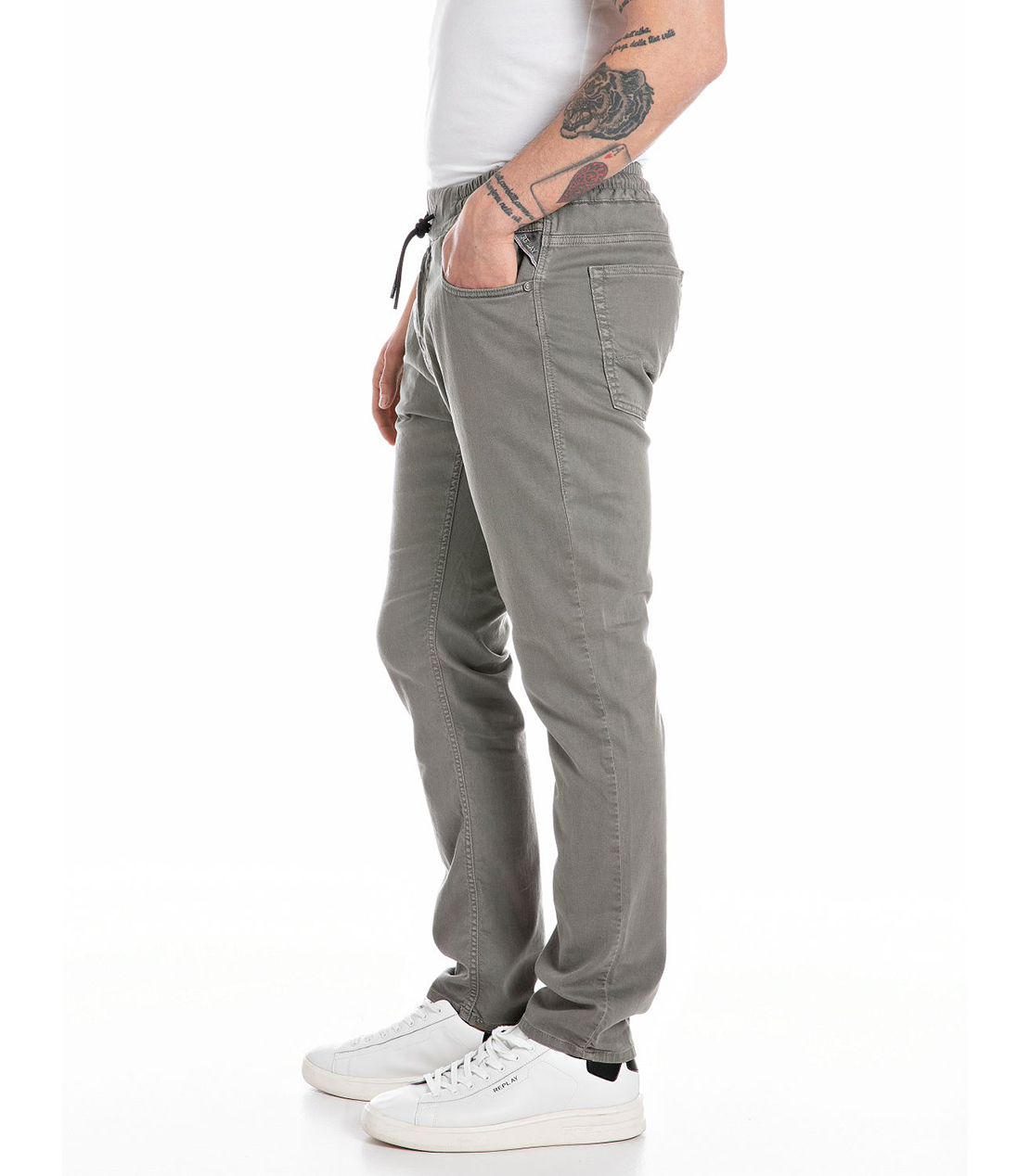 スリムテーパードLANNY X-Lite Plusストレッチデニム 詳細画像 ミディアムグレー 3